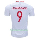 Camisolas de Futebol Polônia Robert Lewandowski 9 Equipamento Principal Copa do Mundo 2018 Manga Curta